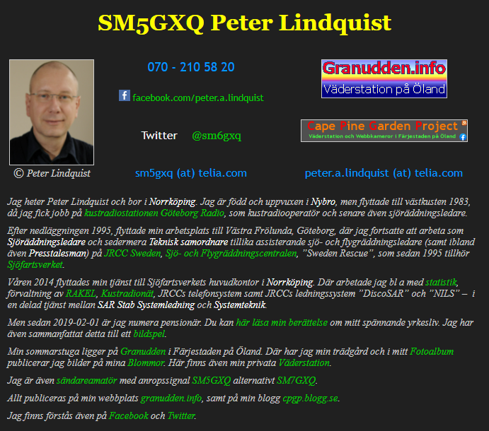 SM5GXQ Peter Lindquist